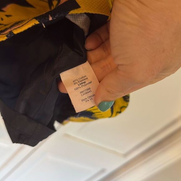 J.Crew floral pique yellow fit and flare sundress 2 petite - Picture 6 of 11